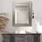 Head West 31.5" Silver Honeycomb Embossed Framed Beveled Wall Mirror